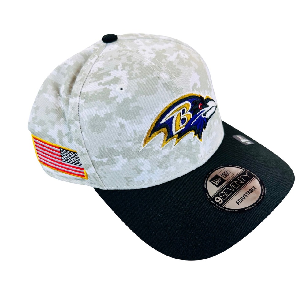 New Era Baltimore Ravens 9SEVENTY Salute to Service Camo Purple Snapback Hat Cap